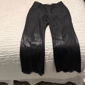 Anthropologie Black Faux Leather Pants